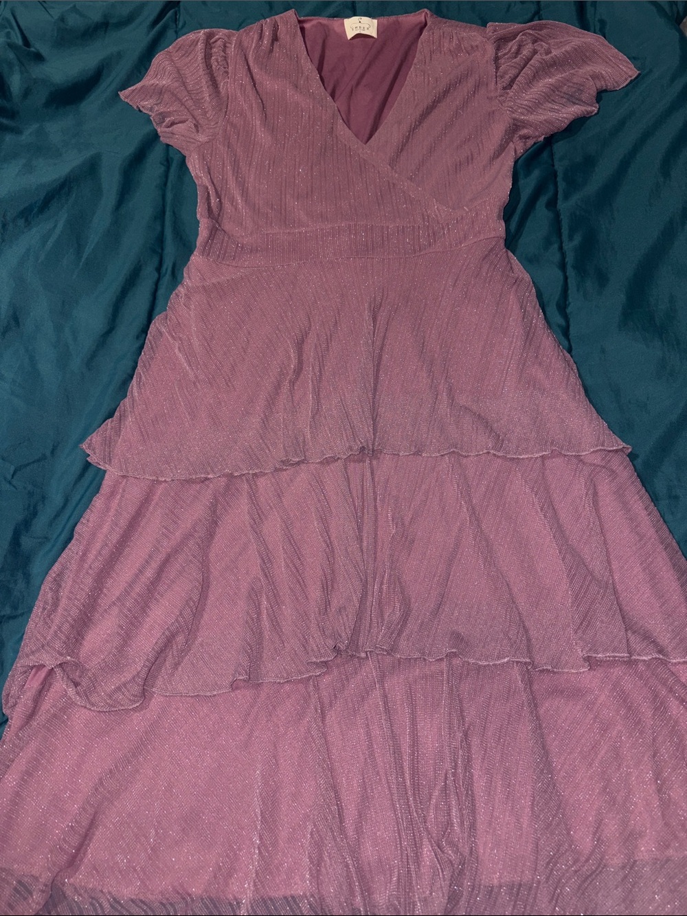 Ember - Tiered Lavender Maxi layered - Dress with Subtle Shimmer Worn Once - L